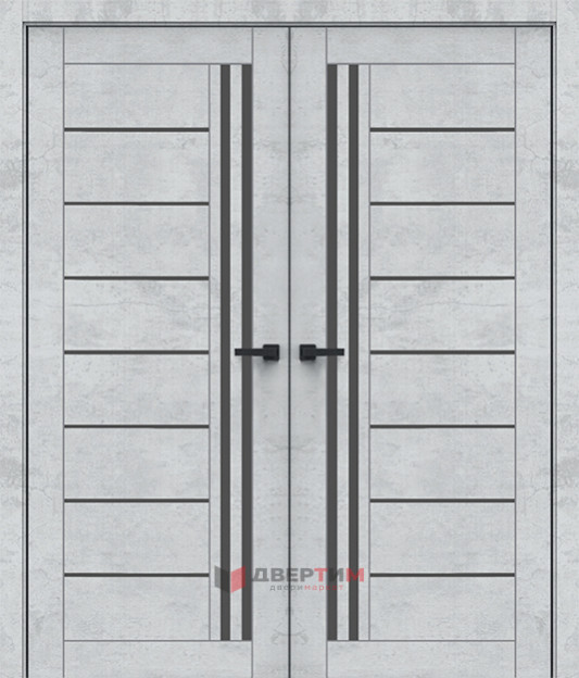 Межкомнатная дверь Q-38 ПО Базальт белый распашная двухстворчатая Quest doors